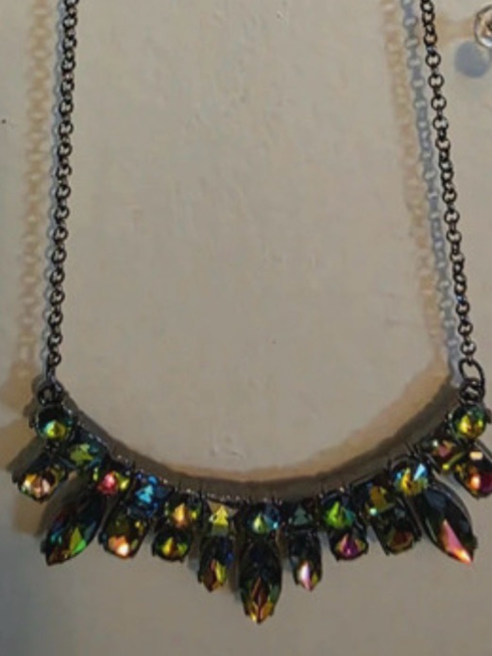 Iridescent Multi-Stone Statement Necklace - Women